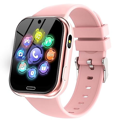 Lylica Reloj Inteligente Ninos Smartwatch Nino para y Nina con Podometro 19 Juegos Llamadas SOS Musica Linterna Juguetes para ninos de 3 12 anos Navidad Cumpleanos Regalo Rosa